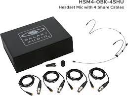 Galaxy Audio HSM4-OBK-4SHU Headset Mic 4 Shure Cables