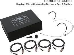 Galaxy Audio HSM8-OBK-4ATCH Headset Mic 4 Atch Cables