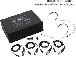 Galaxy Audio HSM8-OBK-4SHU Headset Mic 4 Shure Cables
