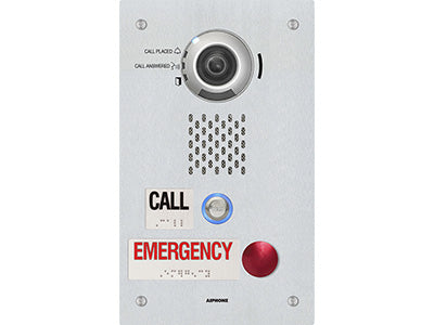 Aiphone IX-DVF-2RA SIP Compatible IP Video Emergency Station ADA Compliant with One Call Button and One Emergency Call Button