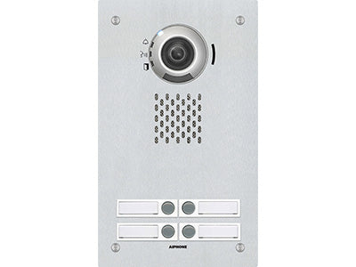 Aiphone IX-DVF-4 4 Button SIP Compatible Flush Mounted IP Video Door Station Vandal Resistant Stainless Steel