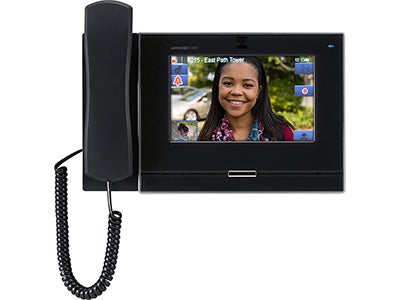 Aiphone IX-MV7-HB (IXMV7HB) SIP Compatible IP Video Master Station 7" Touchscreen and Privacy Handset (Black)