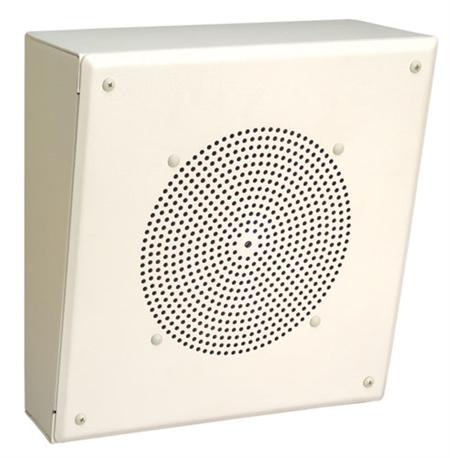 Bogen MB8TSLVR Metal Box Speaker, 8" Cone, Wall Mount, Slant Front with recessed volume control