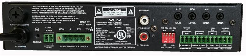 Aiphone MD60M 60 Watt, 3 Channel Public Address Amplifier w/ Music on Hold