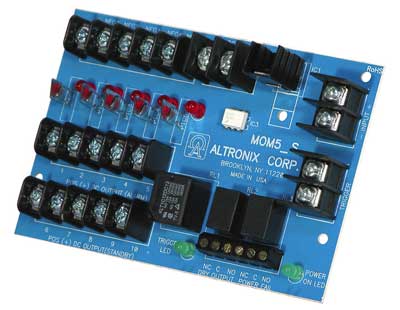 Altronix MOM5 5 PTC Output Power Distribution Board, 12/24VDC @ 2.5A