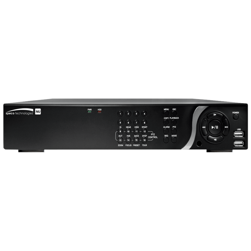 Speco N16NU6TB 16 Channel Network Server with POE, H.265, 4K- 6TB