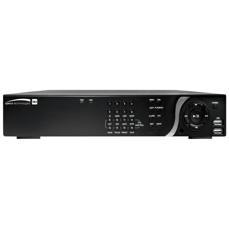 Speco N16NU32TB 16 Channel Network Server with POE, H.265, 4K- 32TB