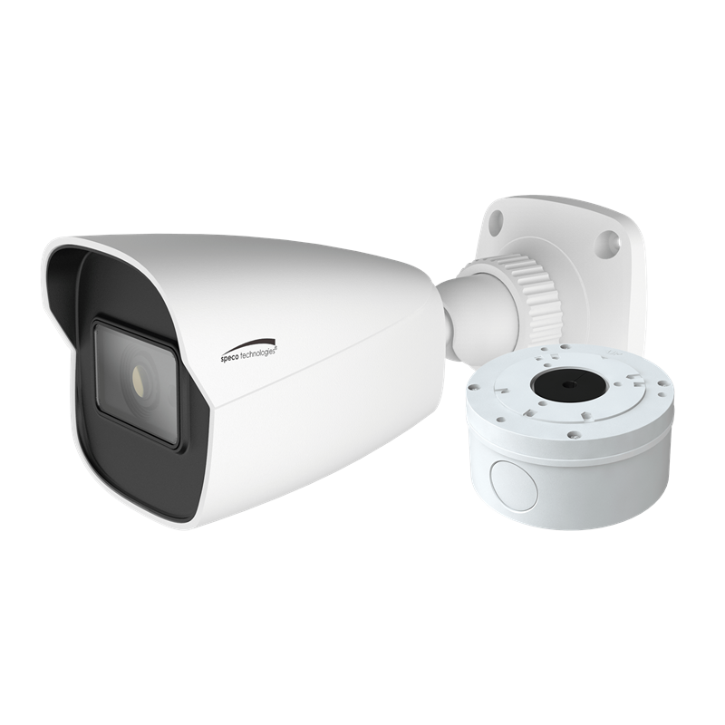 Speco O2VB1 2MP H.265 IP Bullet Camera with IR, 2.8mm Fixed Lens, Included Junction Box, White