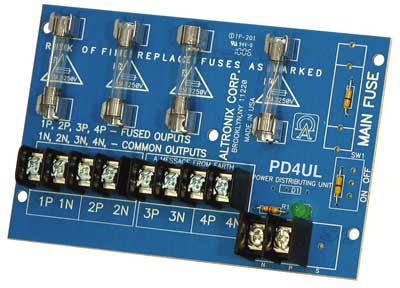 Altronix PD4UL 4 Fused Output Power Distribution Module, Up to 28VAC/28VDC