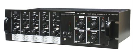 Speco PL200M 160 Watt 5x4 Multisource/Multizone PA Amplifier