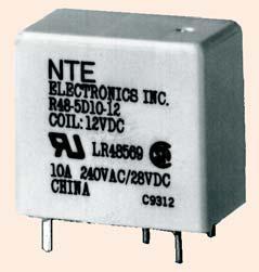 NTE Relay R48-5D10-24 NTE R48-5D10-24    Miniature General Purpose Relay for TV Remote Controls,SPDT, 10 Amp,24 VDC