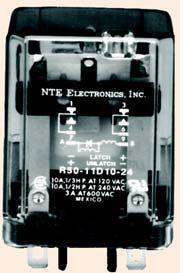 NTE R50-11A10-120 Magnetic Latching Industrial Relay ,DPDT, 10 Amp,120 VAC