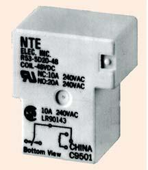 NTE Relay R53-5D20-48 NTE R53-5D20-48 Miniature Industrial Control Relay ,SPDT, 20 Amp,48 VDC