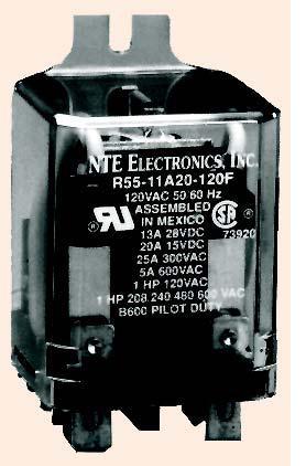 NTE Relay R54-3A30-24 NTE R54-3A30-24 Heavy Duty Small Motor Industrial Control Relay ,SPST-NO, 30 Amp, 24VAC
