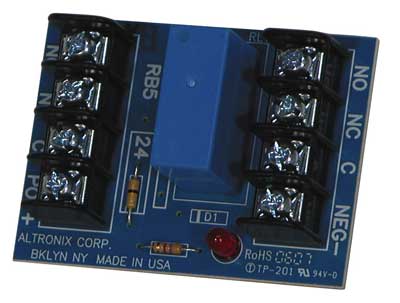 Altronix RB524 Relay Module Board 24VDC @ 5A, DPDT Contacts