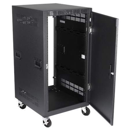 Atlas Sound RX21-30 30" Deep, 21RU Mobile Equipment Rack includes: Casters, and Side Handles
