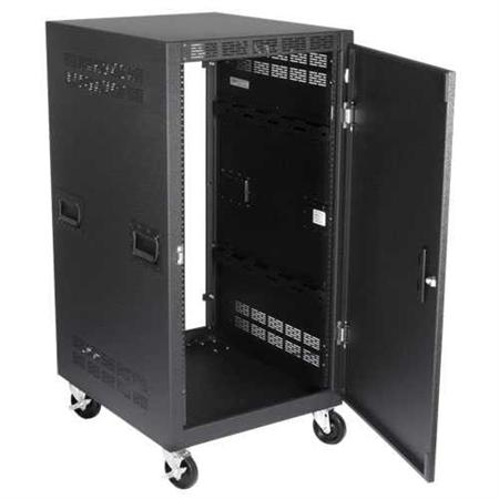 Atlas Sound RX21-30SFD 30" Deep, 21RU Mobile Equipment Rack includes: Casters, Side Handles, and solid doors