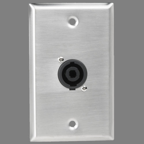 Atlas Sound SG-NL4MP-1 Single Gang Stainless Steel Plate with (1) NL4MP 4 pole connector