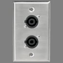 Atlas Sound SG-NL4MP-2 Single Gang Stainless Steel Plate with (2) NL4MP 4 pole connectors