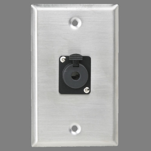 Atlas Sound SG-QTRSL-F1 Single Gang Stainless Steel Plate with (1) Female Locking TRS connector