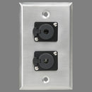 Atlas Sound SG-QTRSL-F2 Single Gang Stainless Steel Plate with (2) Female Locking TRS connector