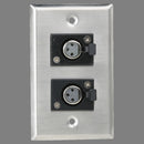 Atlas Sound SG-XLR-F2 Single Gang Stainless Steel Plate with (2) Female 3 pin XLR