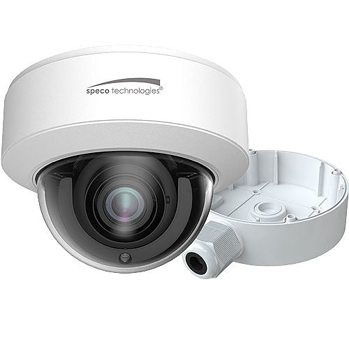 Speco H8D7M 4K HD-TVI Dome Camera, IR, 2.8-12mm Motorized Lens, Included Junc Box, White