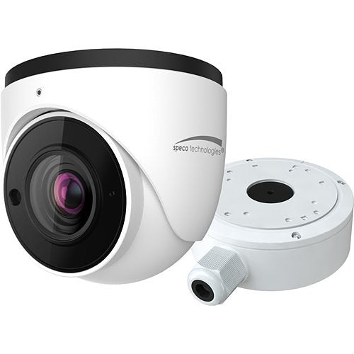Speco H8T7M 4K HD-TVI Turret Camera, IR, 2.8-12mm Motorized Lens, Included Junc Box, White