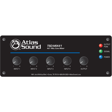 Atlas Sound TSD-MIX41 4 x 1 Mic/Line Mixer