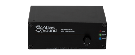 Atlas Sound TSD-PA10VG  10 Watt Mono 25V/70.7V/100V Power Amplifier
