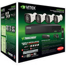 Vitek VT-TH2KT42TB-2 4 Channel 1080P 4-IN-1 (TVI/AHD/CVI/CVBS) DVR, 2TB 5-IN-1 with 4 X 2 MegaPixel Bullet Cameras, 2.8mm