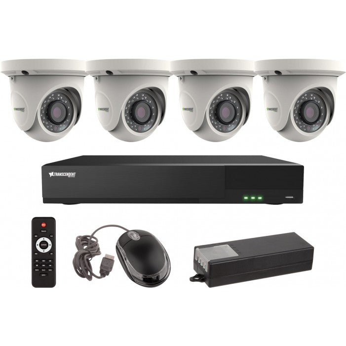Vitek VT-TH5KT46TA-2 4 Channel 5-IN-1 (TVI/AHD/CVI/CVBS) DVR, 6TB with 4 x 5 Megapixel Turret/Ball Cameras, 2.8mm Lens