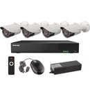 Vitek VT-TH5KT810TB-2 8 Channel 5-IN-1 (TVI/AHD/CVI/CVBS) DVR, 10TB with 4 x 5 Megapixel Vandal Dome Cameras, 2.8mm Lens