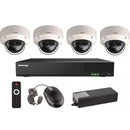 Vitek VT-TH5KT816TD-2 8 Channel 4-IN-1 (TVI/AHD/CVI/CVBS) DVR, 16TB with 4 x 5 Megapixel Vandal Dome Cameras, 2.8mm Lens