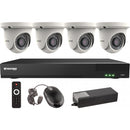 Vitek VT-TH5KT88TA-2 8 Channel 4-IN-1 (TVI/AHD/CVI/CVBS) DVR, 8TB with 4 x 5 Megapixel Vandal Dome Cameras, 2.8mm Lens