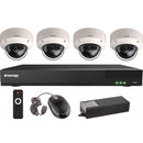 Vitek VT-TH5KT88TD-2 8 Channel 4-IN-1 (TVI/AHD/CVI/CVBS) DVR, 8TB with 4 x 5 Megapixel Vandal Dome Cameras, 2.8mm Lens