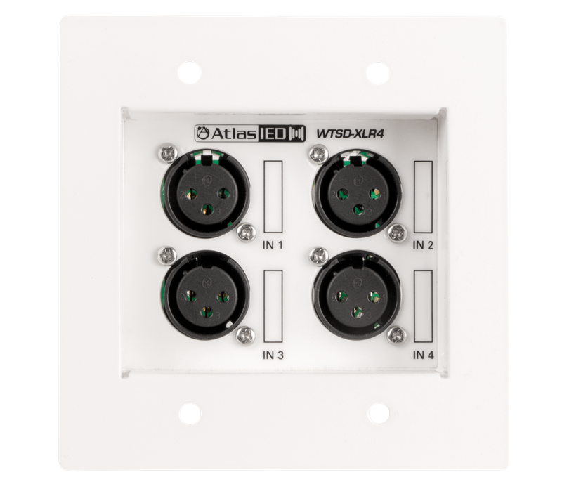 Atlas IED WTSD-XLR4 WTSD Four XLR Input Wall Plate to interface with a WTSD-MIX41
