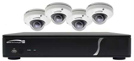 Speco ZIPL84D2 Plug & Play 8-Channel,2 TB NVR and IP Camera Kit w/4 full HD 1080p Outdoor IR Dome Cameras