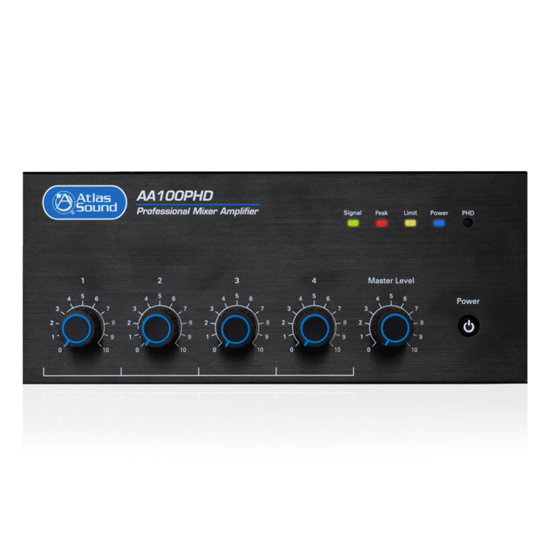 Atlas Sound AA100PHD 4-Input, 100-Watt Mixer Amplifier with Automatic System Test (PHD)