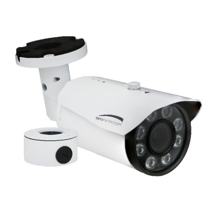 Speco H5B1M 5MP HD-TVI Bullet Camera, 2.8-12 mm Motorized Lens, Included Junx Box, White Housing