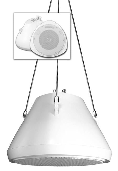 Speco SP30PT (SP-30PT) 30 Watt 5.25" Pendant Speaker with Hanging Chain,White