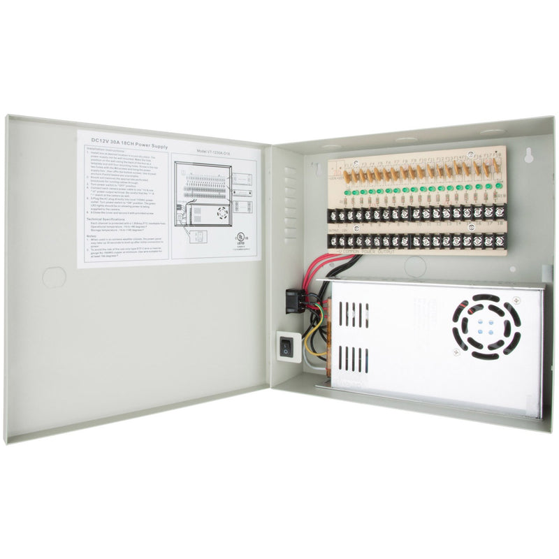 Vitek VT-1230A-D18 18 Output 12VDC Power Center – 30 AMP – UL Listed