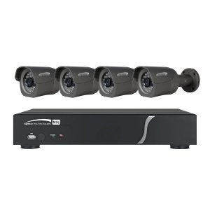 Speco ZIPL4B1 4-Channel,1 TB NVR w/POE and IP Camera Kit w/4 full HD 1080p Outdoor IR Bullet Cameras